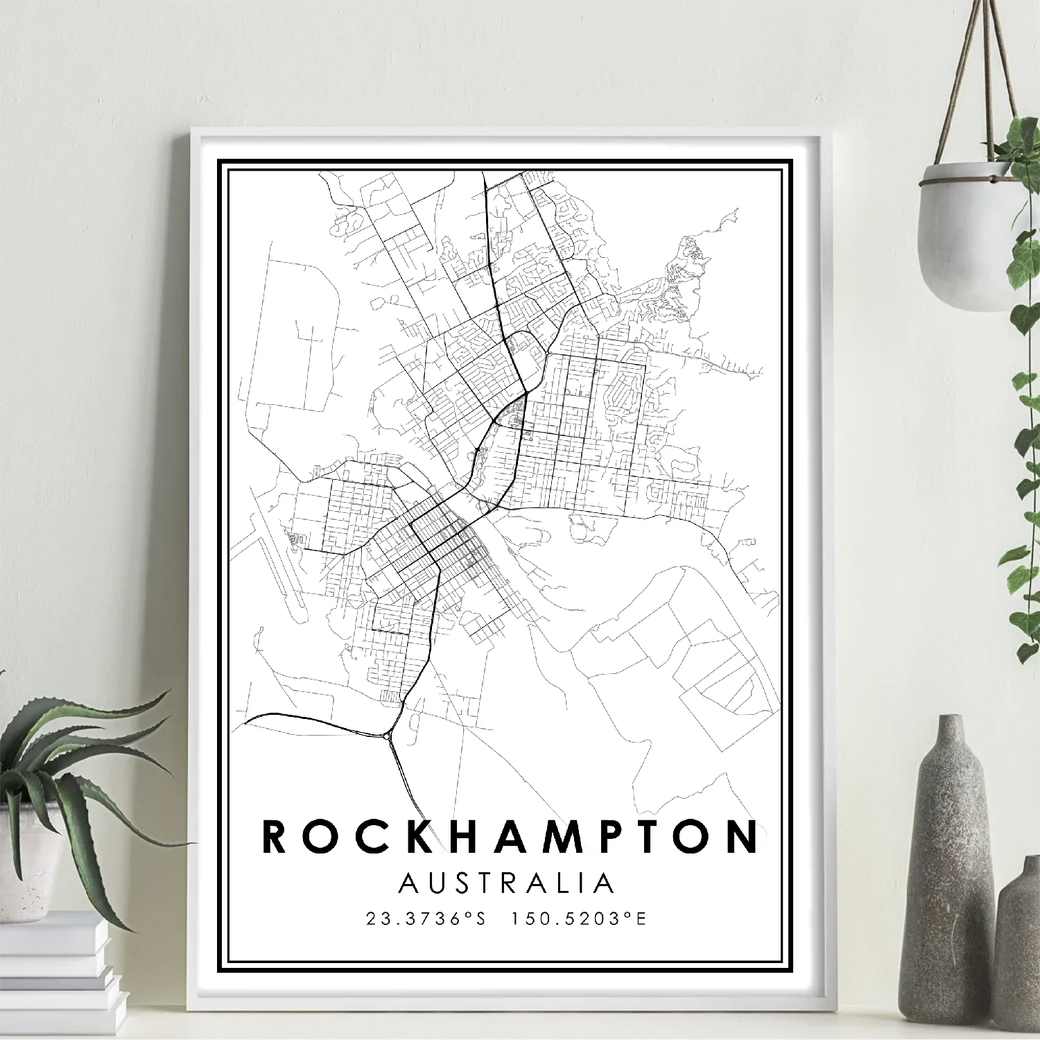 TAREE TAMWORTH Сидней Южный художественный плакат рокгемптон из Австралии Карта города