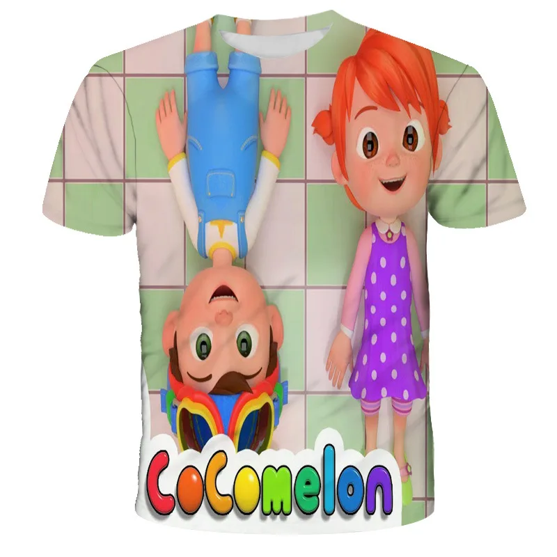 Camiseta de manga corta para ni&ntilde;os y ni&ntilde;as, ropa informal de Cocomelon 3D, Tops de cumplea&ntilde;os para mujeres y adultos-4