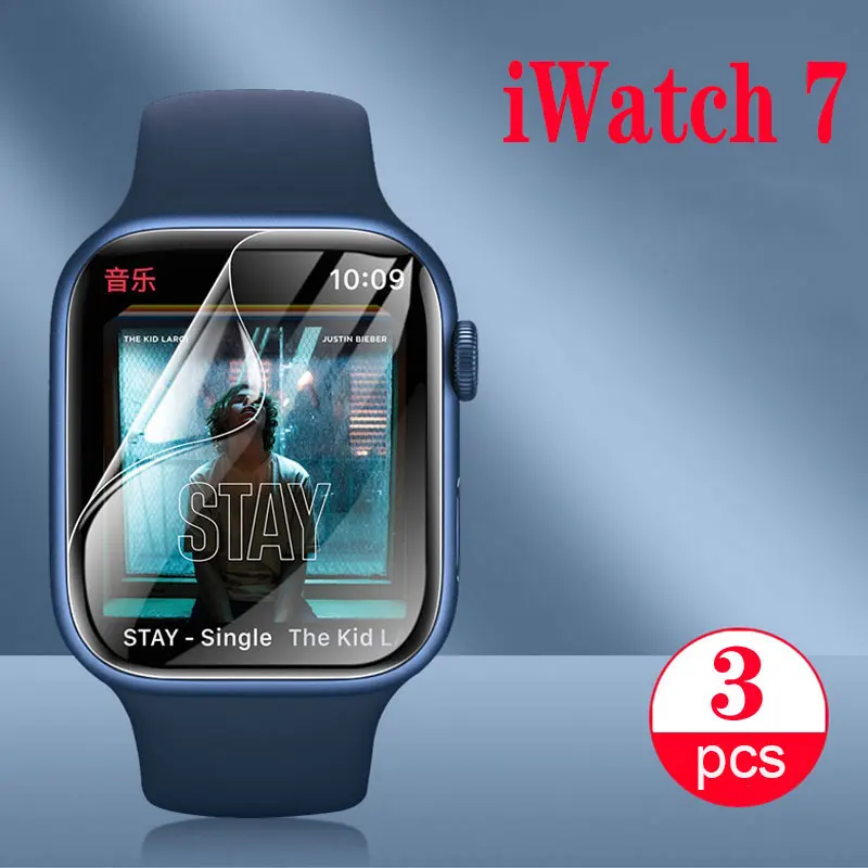 

Screen Protector Film for Apple Watch 45mm 41mm 42mm 40mm 44mm Clear Full Protective Not tempered Glass iWatch Series 7 SE 6 5 4