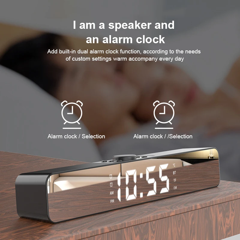 

LED TV Sound Bar Alarm Clock AUX USB Wired Wireless Bluetooth-compatible Speaker Home Theater Sound Subwoofer For PC TV Computer