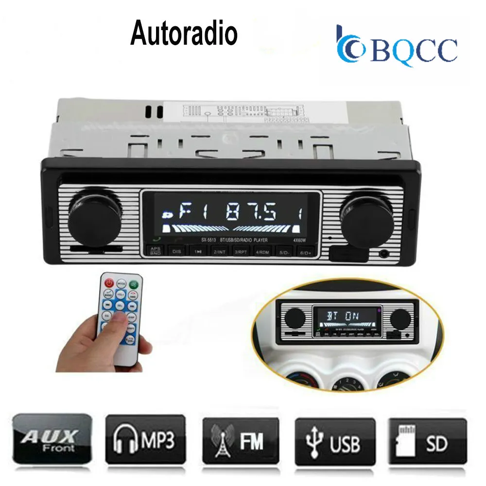 1 Din автомобильный радиоприемник Bluetooth винтажный mp3-плеер стерео USB AUX Классическая