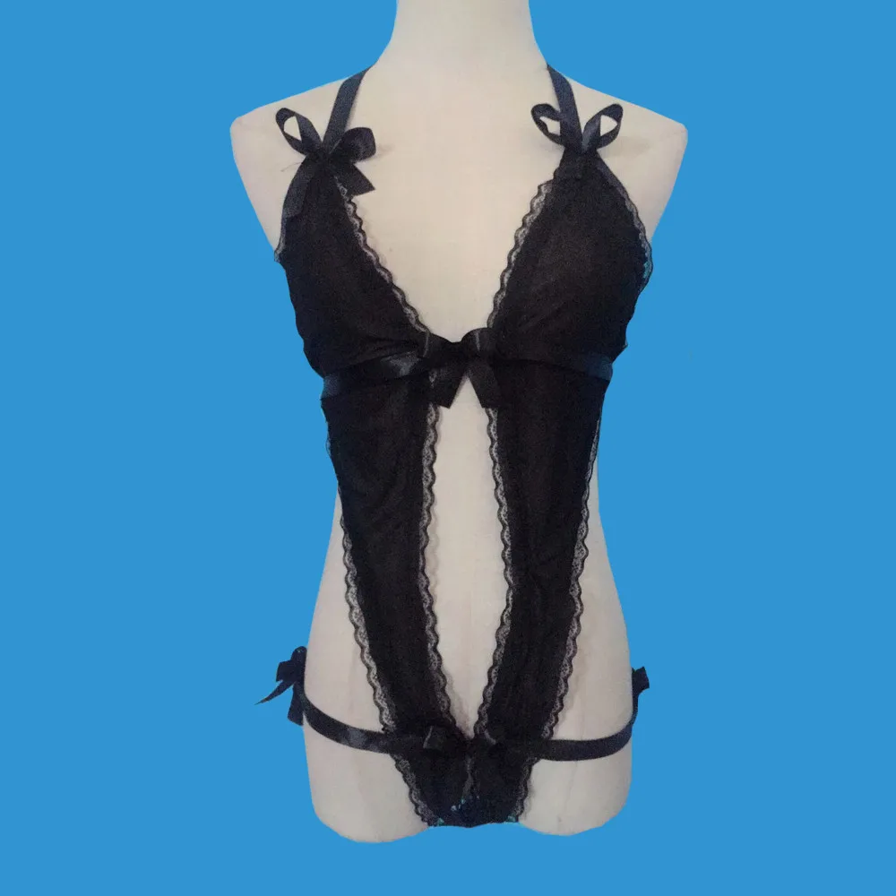 Сексуальное нижнее белье боди пижамы для женщин высокая посадка сплошной цвет