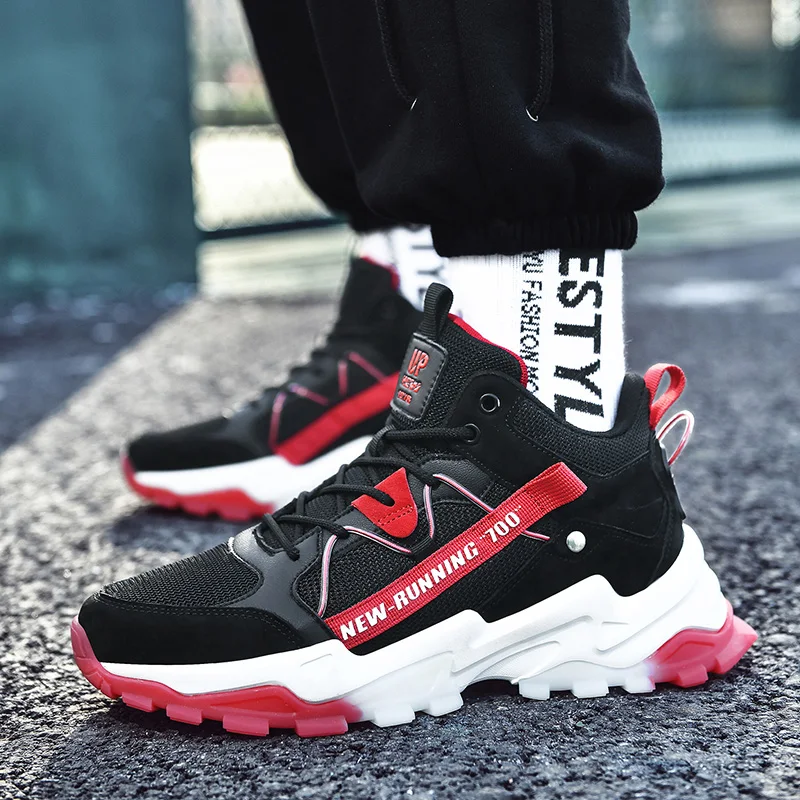 

2021 high quality sports shoes men's color matching flat shoes fashion running shoes shock absorption sports shoes outdoor shoes