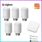 Умный термостат ZigBee Tuya, привод радиатора, клапан, программируемый умный контроллер температуры TRV, работает с Alexa Google Home