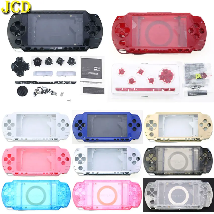 JCD-carcasa completa para Sony PSP1000, carcasa dura de plástico para PSP 1000, con tornillos de botón