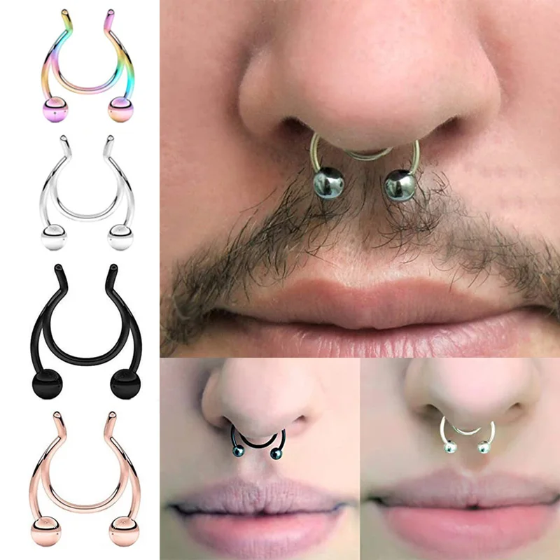 1 шт. нос кольцо 2020 Новый зажим для носа Медицинская нержавеющая сталь Горячая