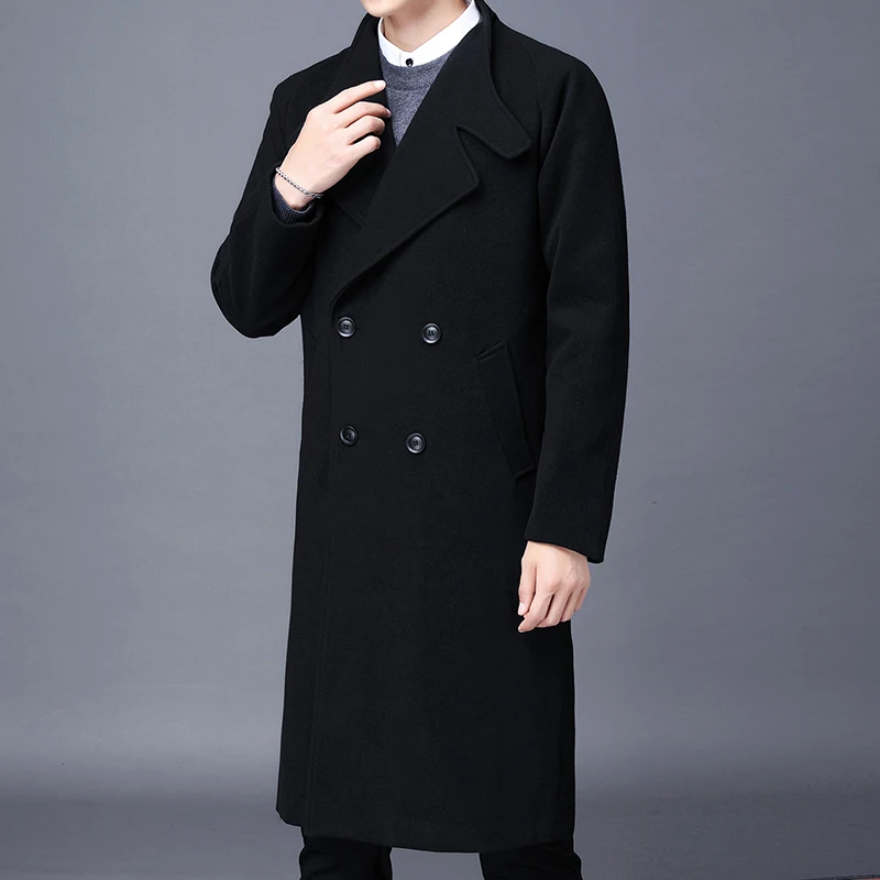 

Men British Style Double Breasted Trench top Coat Mens Long trench Coat male Clothing Classic Business casual trench coat