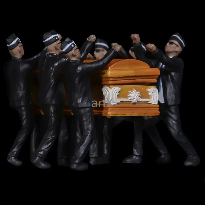 8 шт. в комплекте Горячая Мода Черные нести гроб сборная фигурка 6 см черные из ПВХ