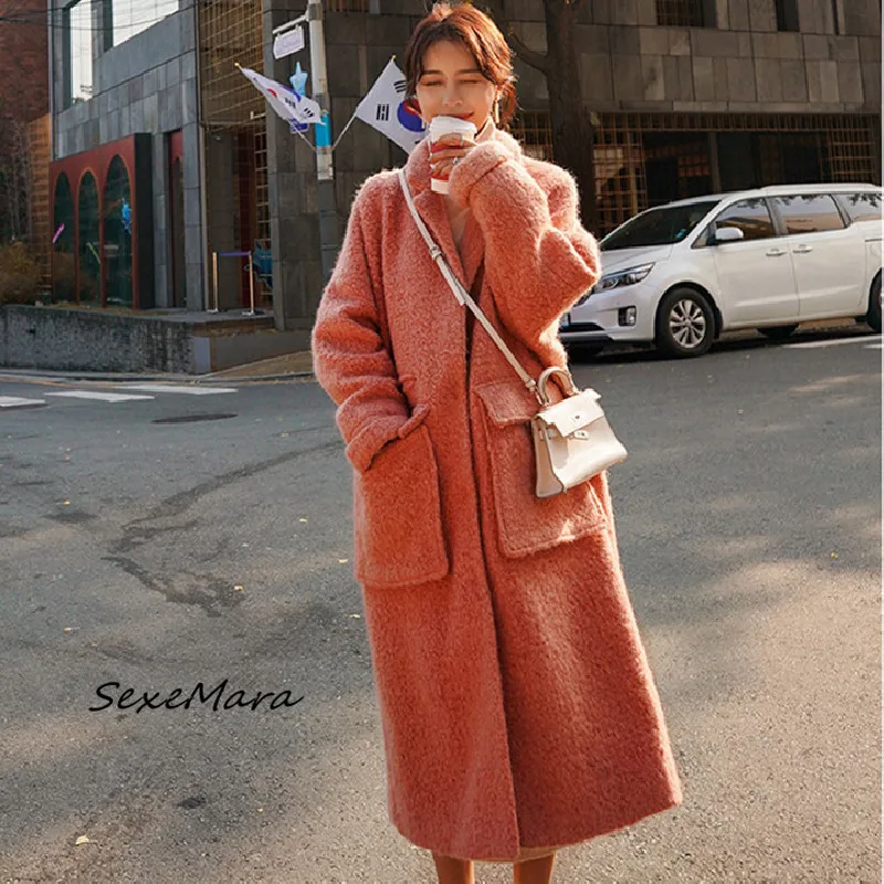 

Модное элегантное шерстяное Женское пальто 2020, зимнее винтажное повседневное однобортное Свободное пальто