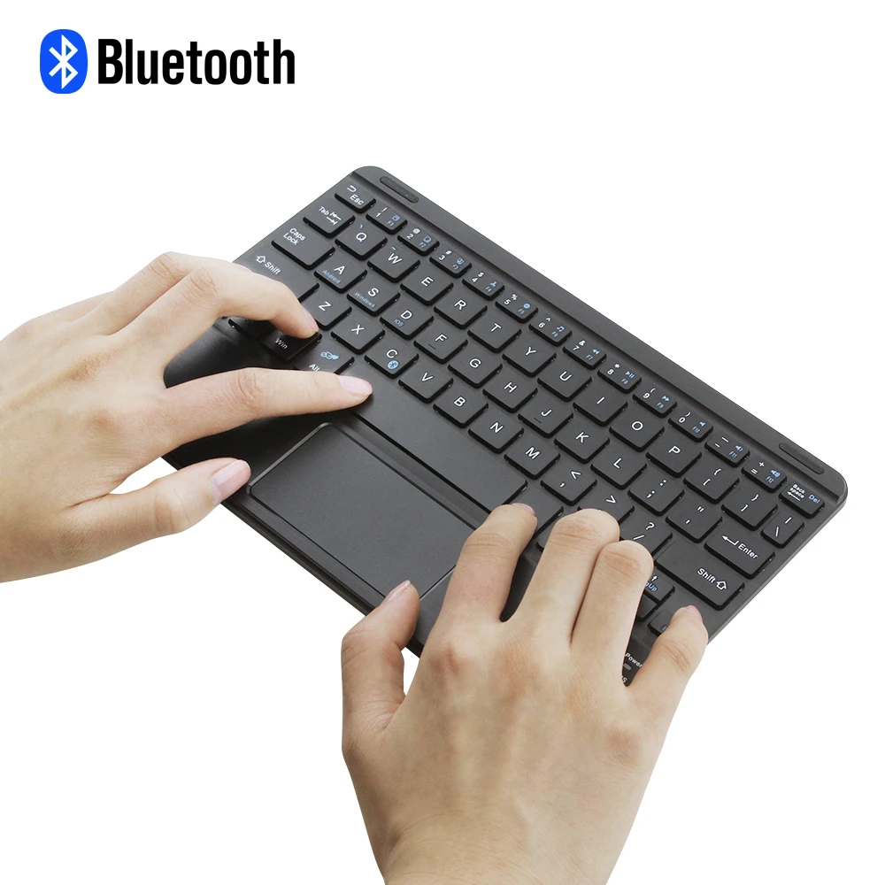 8/9 дюймов ультра-тонкий Bluetooth клавиатура с тачпадом Перезаряжаемые мини