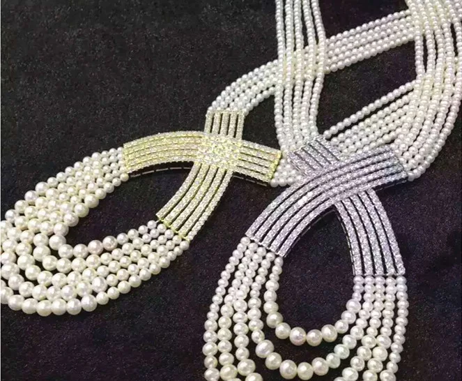 Бусы из природного жемчуга в виде ракушки жемчужное ожерелье для женщин 5 слоев