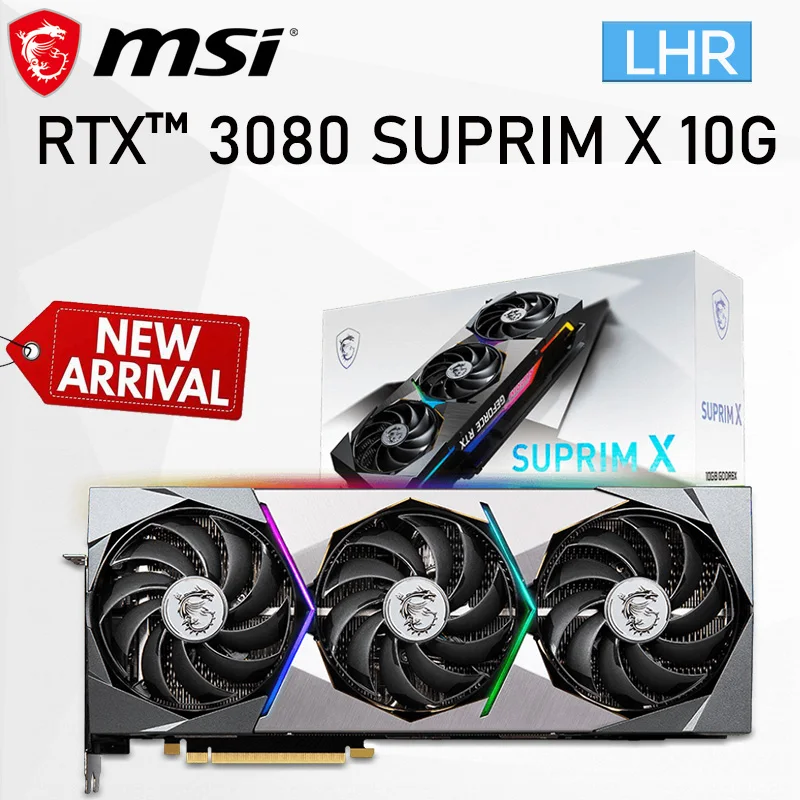 

GDDR6X MSI GeForce RTX 3080 SUPRIM X 10G LHR Graphics Card 19000MHz GDDR6X 10GB 320bit 7680×4320 RTX 3080 Gaming Video Card New