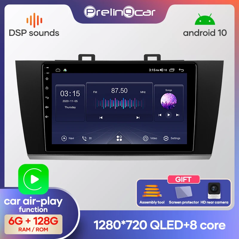 Автомагнитола Prelingcar на Android 10 без DVD мультимедийный видеоплеер с GPS навигацией для