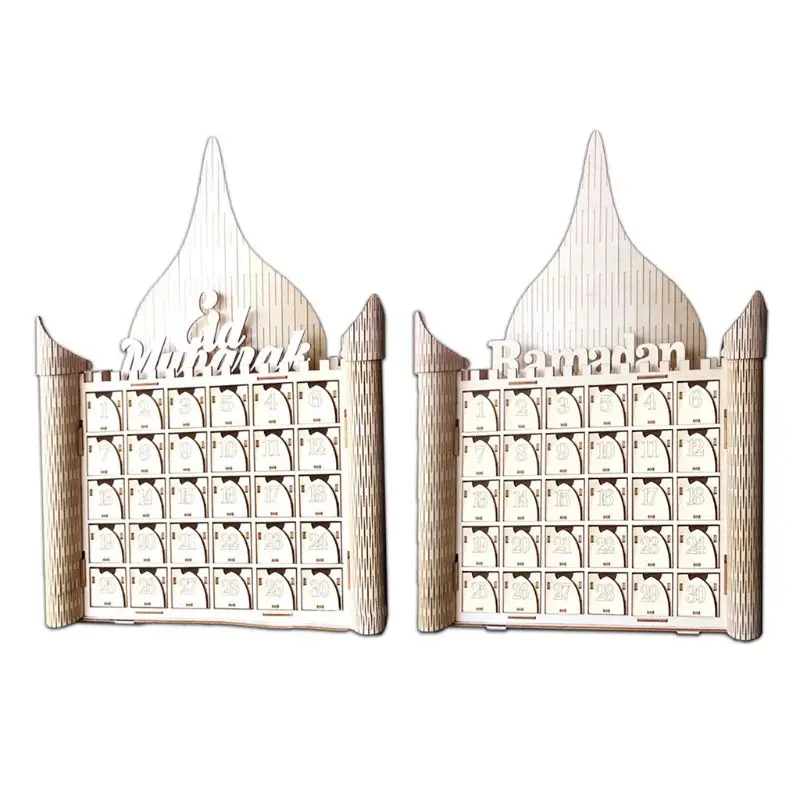 Деревянный МДФ мусульманский знак ИД Мубарак календарь с обратным отсчетом