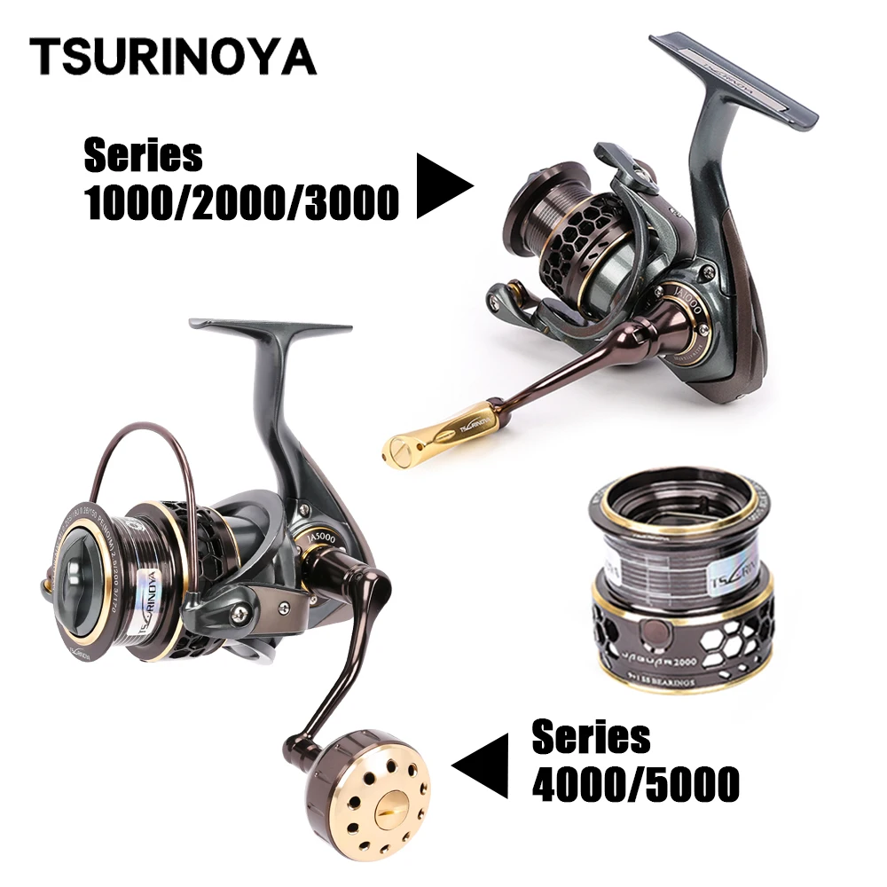 Катушка спиннинга Tsurinoya Jaguar 1000/2000/3000/4000/5000 с двойной шпулей сверхлегкая катушка