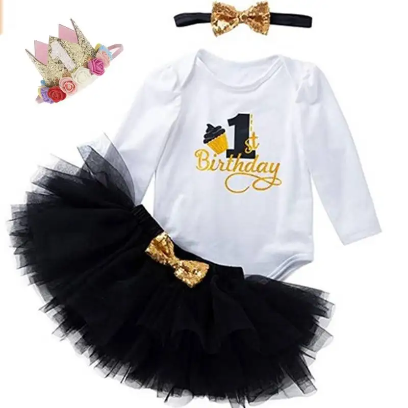 Платье для первого дня рождения малышей с цветочным принтом девочек завязками на