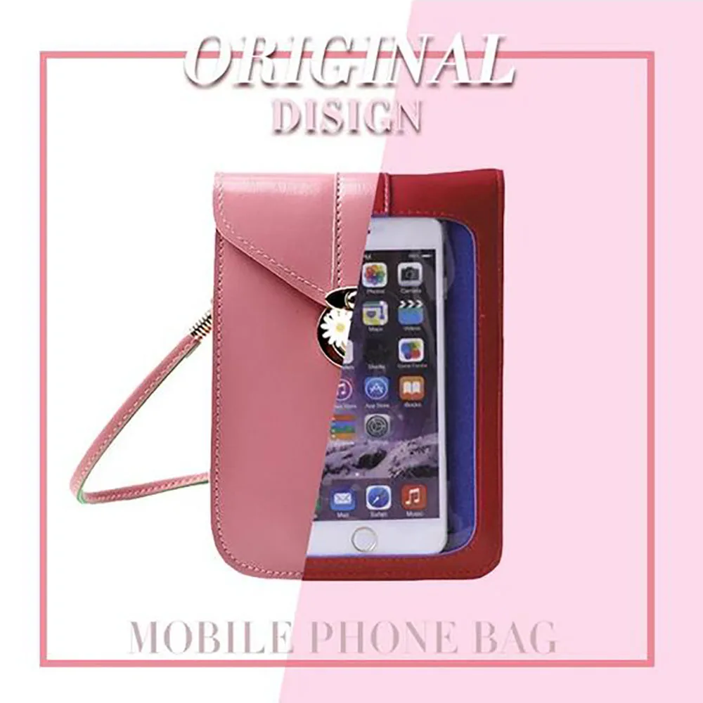 Женский кошелек для сотового телефона с сенсорным экраном прозрачная простая