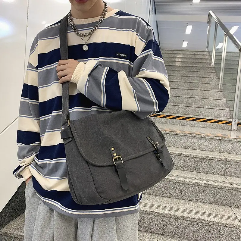 Холщовые сумки-мессенджеры для мужчин повседневные дорожные сумки почтальона