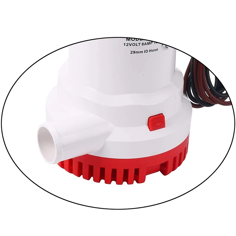 

2000GPH 12V Non-Automatic Corrosion-Resistant Anti-Airlock Protection Submersible Marine Boat Bilge Pump Water Pump