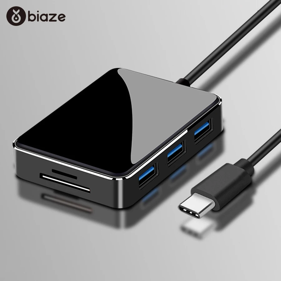 Biaze USB C HUB to Multi 3.0 HDMI VGA Adapter Card Reader For MacBook Pro Huawei Mate 20 Samsung S9 S8 Xiaomi Type | Компьютеры и офис