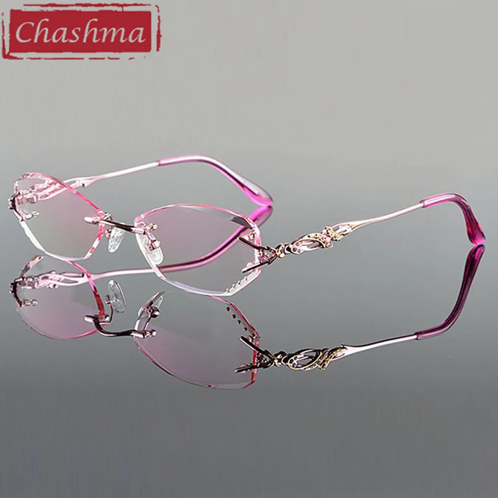 Очки для близорукости Chashma женские роскошные тонированные безободковые очки