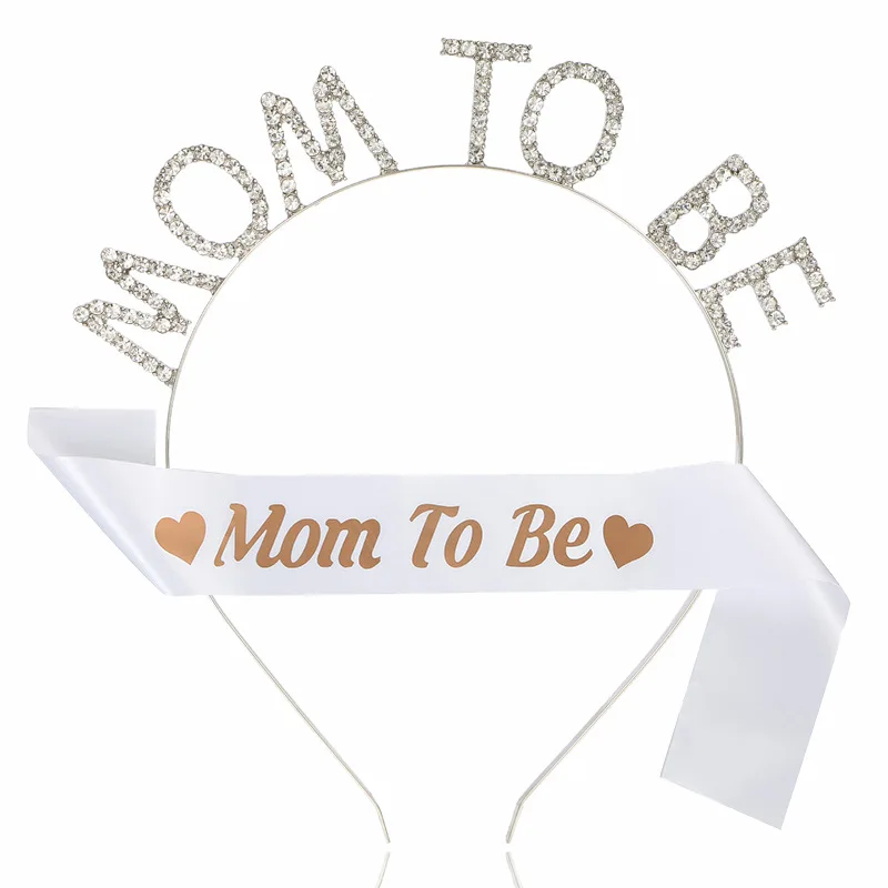 Mom to Be Crown Letter Satin Sash Shoulder Strap New Mommy to Be Party Gift Favors New Designs Baby Shower Crafts Party Supplies