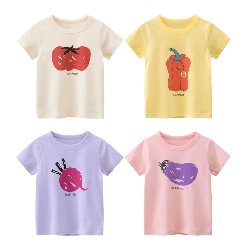 

Summer Kids Clothing For Girl Children's Short Sleeve T-shirt 2022 New Girl Outfit Cotton Cute Korean Toddler Baby Clothes 2-8t