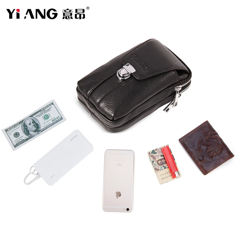 Мужская сумка из натуральной мягкой кожи с карманом для мобильного телефона