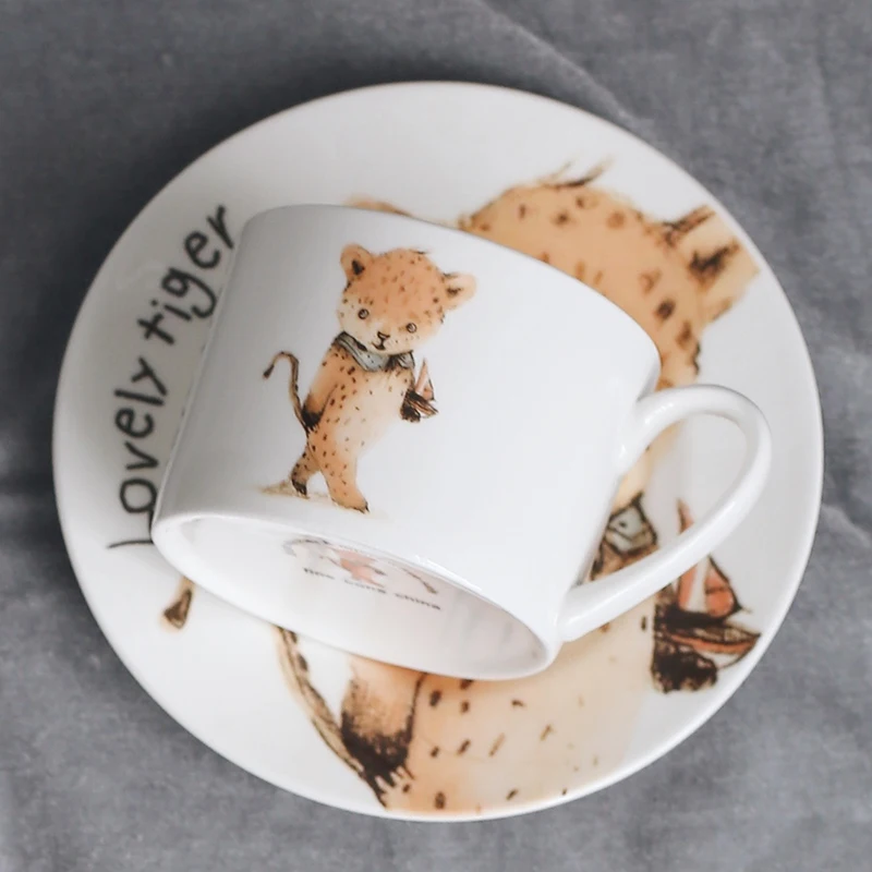 Cute Creative Cup Nordic White Cartoon British Bone China High Quality Spoon Filizanki Do Kawy Coffee E6 | Дом и сад