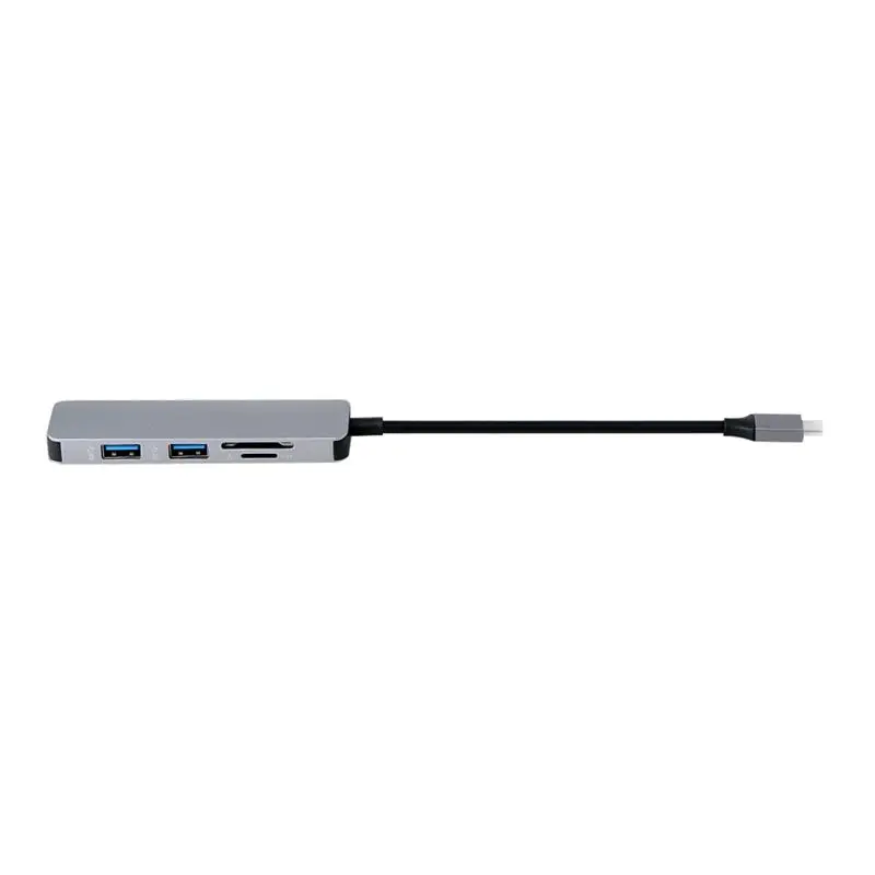 

Aluminium 5 in 1 USB-C USB C HUB Type-C to 4K HDMI 2 Ports USB 3.0 HUB SD/TF Card Reader for Type C Hub Adapter
