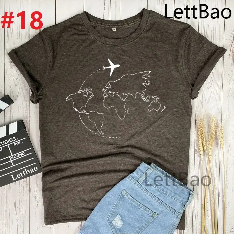 

Casual Travel Print Women T-Shirt Casual Tops Harajuku Short Sleeve Women T Shirt Graphic Gothic Female Streetwear Cotton Tops