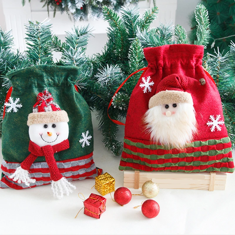 

Рождественская сумка, многоразовый подарок, конфеты, Ранняя сумка, милый мультяшный подарок, Праздничный Рождественский мешок