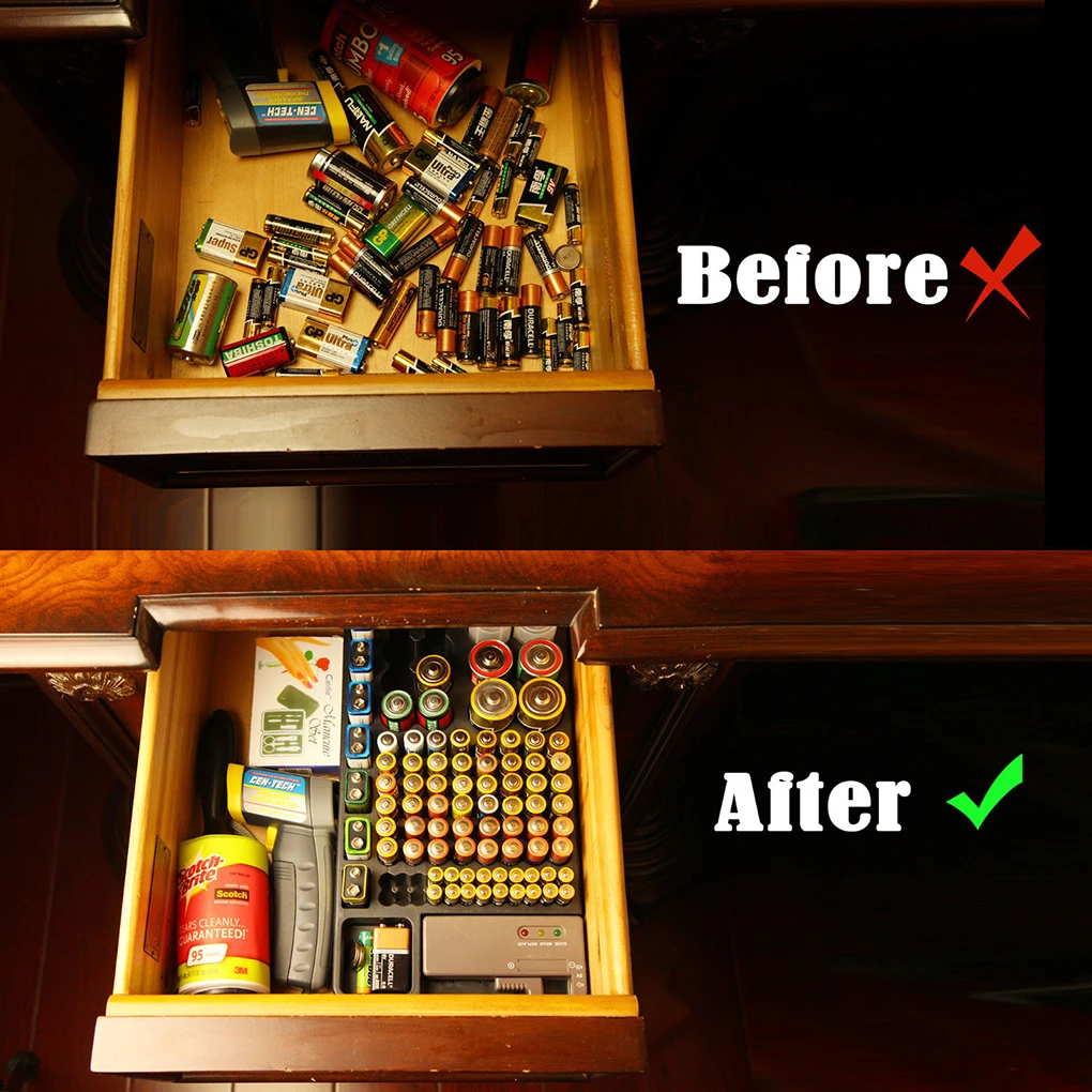 2020 новый органайзер для хранения батарей тестер съемный чехол AA AAA 9 в C D коробка