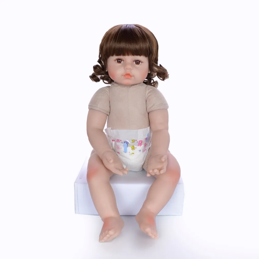 48 см Bebe силиконовая Возрожденный ребёнок куклы игрушки как настоящие виниловые принцесса «подсолуха» для детей, куклы для девочек кукла "Жираф" подарок boneca реборн
