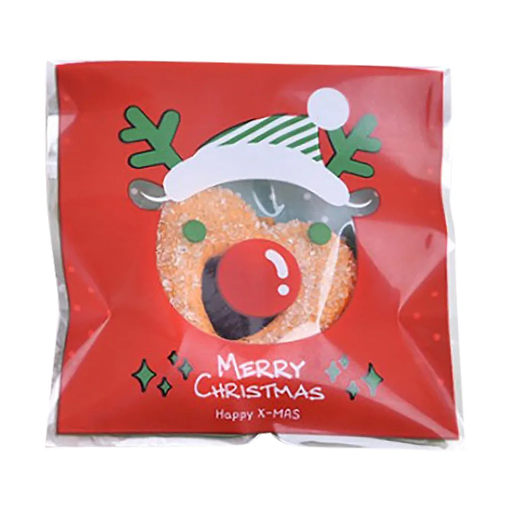 e Merry Candy подарочные пакеты Рождество Санта печенье быстрая свадьба день рождения подарок мешок печенье выпечки Упаковка печенья мешок 8P - Цвет: e