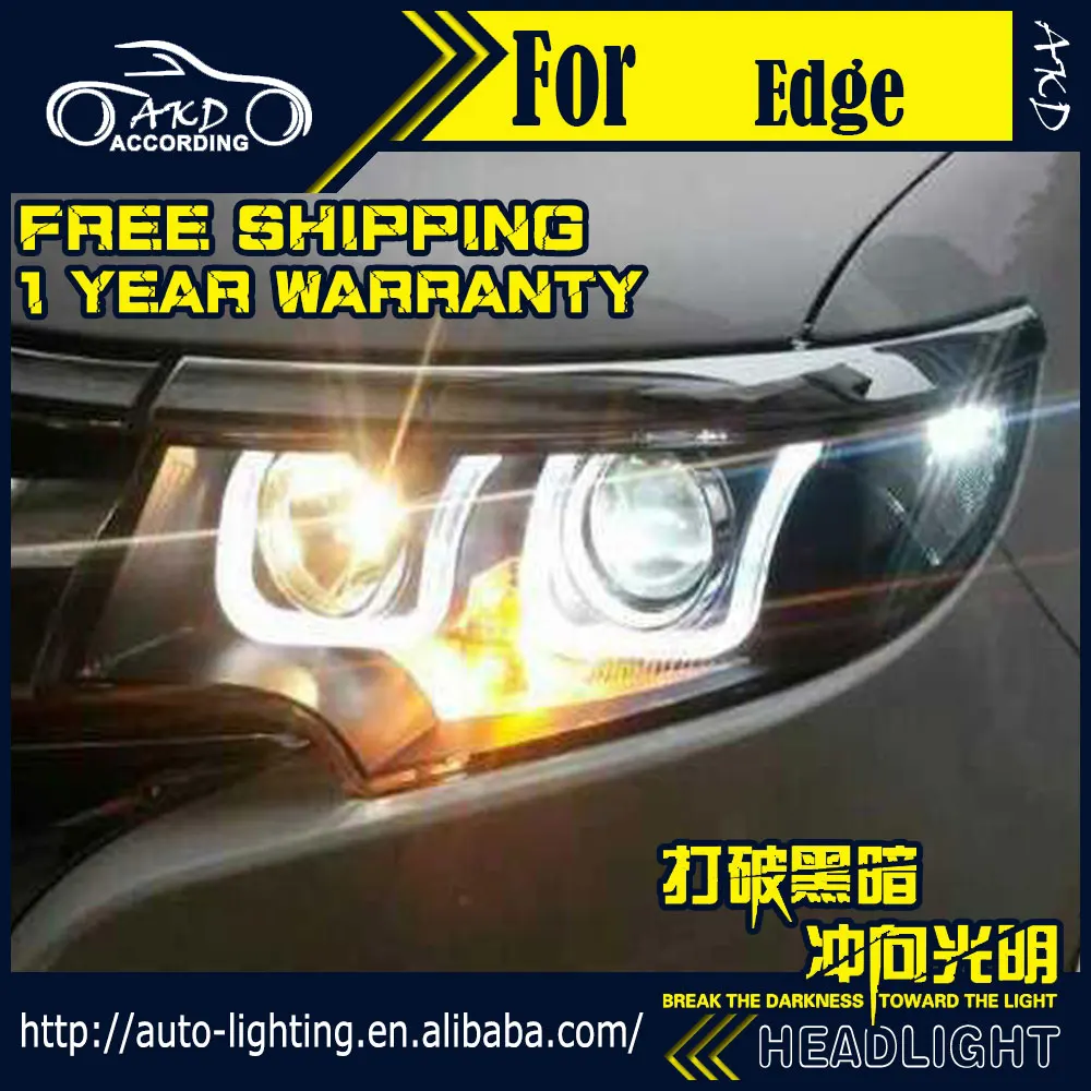 AKD автостайлинг фары для Ford Edge 2012-2015 светодиодные DRL H7 D2H Hid опция ангельский глаз