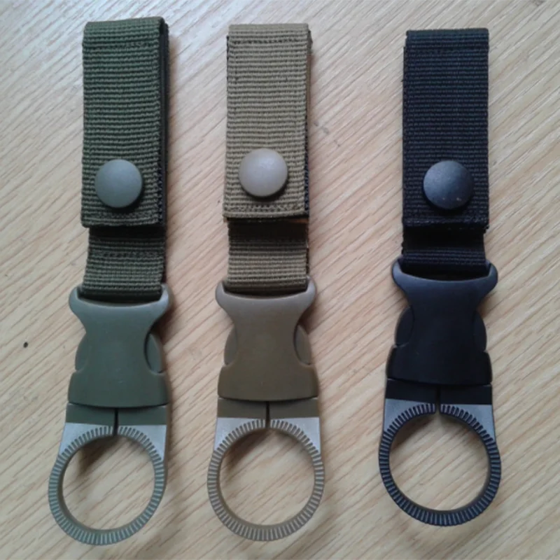 Molle прикрепить лямки Открытый Quickdraw рюкзак с карабином вешалка крюк лагерь Поход бутылка для воды клип висячая застежка пряжка Держатель Инструмент