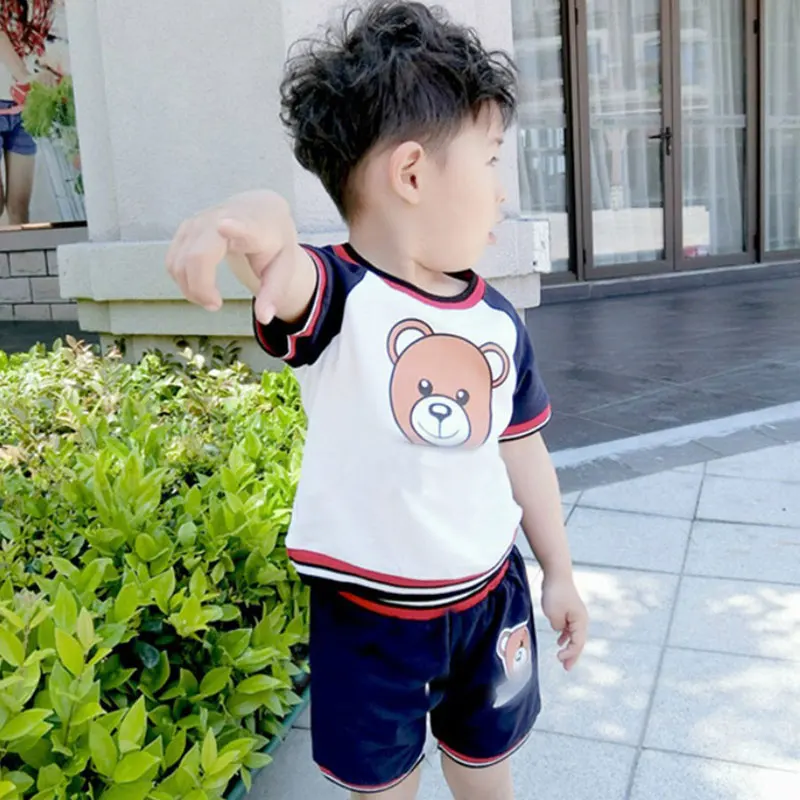 New brand Toddler Boys Casual Clothes Sets Short Sleeve T-shirt+Shorts 2pcs Clothing Set Kid Girls Tops+ Skirt Outfit Tracksuit | Детская