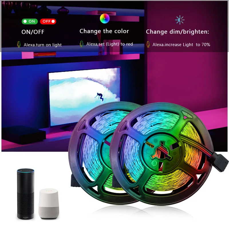 Bluetooth контроллер RGB 2835 Светодиодные ленты светильник 5 10 м 15 20 SMD 5050
