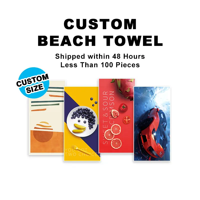 

Microfine Factory Direct Digital Printed Terry Cloth Square Beach Towel Quick-Drying Seaside Shawl Cushion