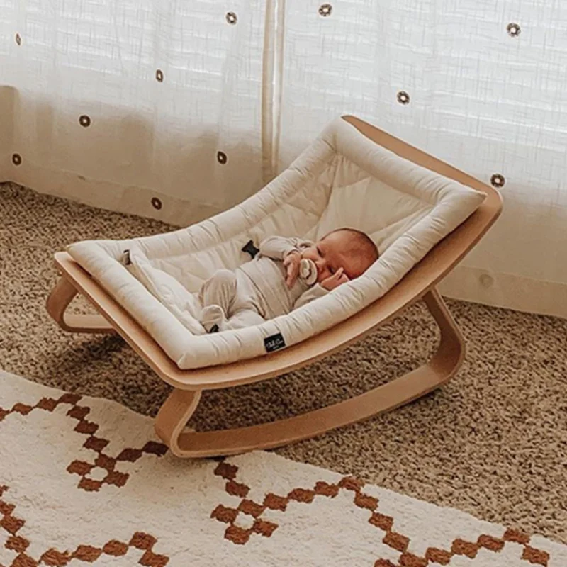 

Children Furniture Rocking Chair For Baby Sleep Kids Sofa Indoor Natural Wooden Baby Bouncer Swinging Chair For Babies Nursery