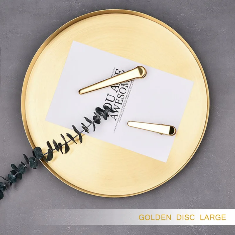 Металлический круглый поднос для хранения золотистого цвета органайзер закусок