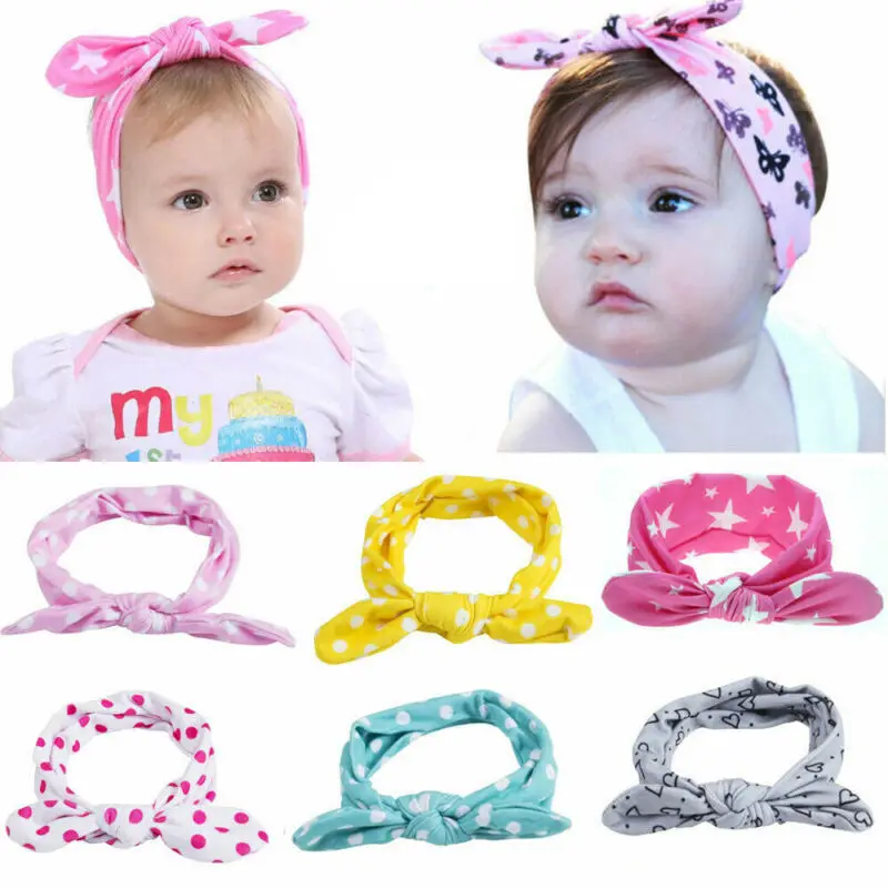 Turbante anudado para ni&ntilde;a y beb&eacute;, cinta para el pelo, accesorios para el cabello-0