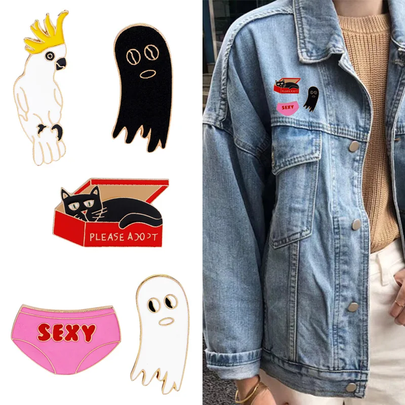 Модные яркие эмалированные броши на булавке для женщин мультяшная креативная