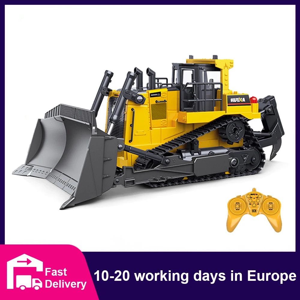 тяжелый бульдозер huina 116 с диста