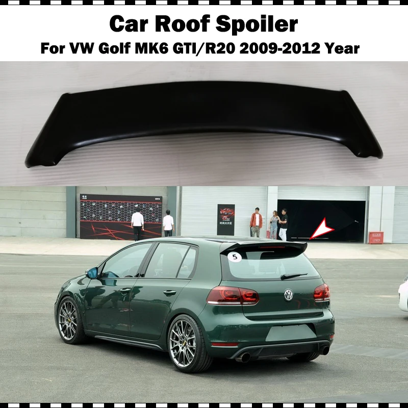 Волокно стекло задняя крыша споил для VW golf 6 2009-2012 MK6 GTI R20 FRP матовый черный Задний