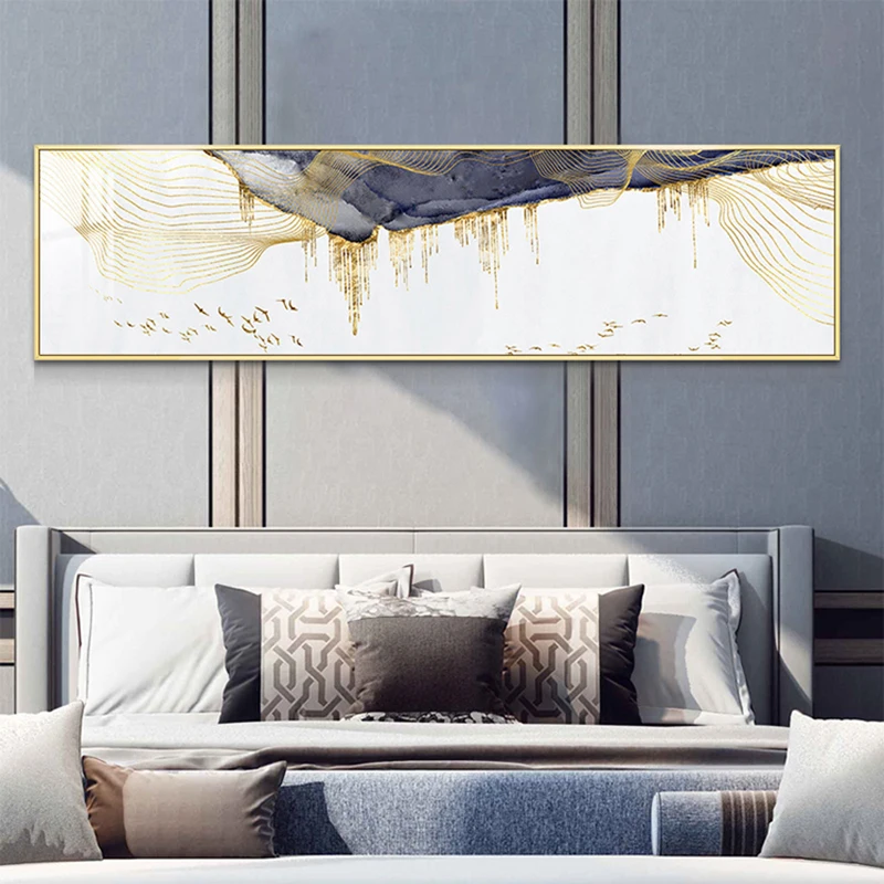 

Abstract Golden Line Poster Wall Art For Living Room Decoration Canvas Painting Modern Home Decor Nordic Sofa Bedside Prints