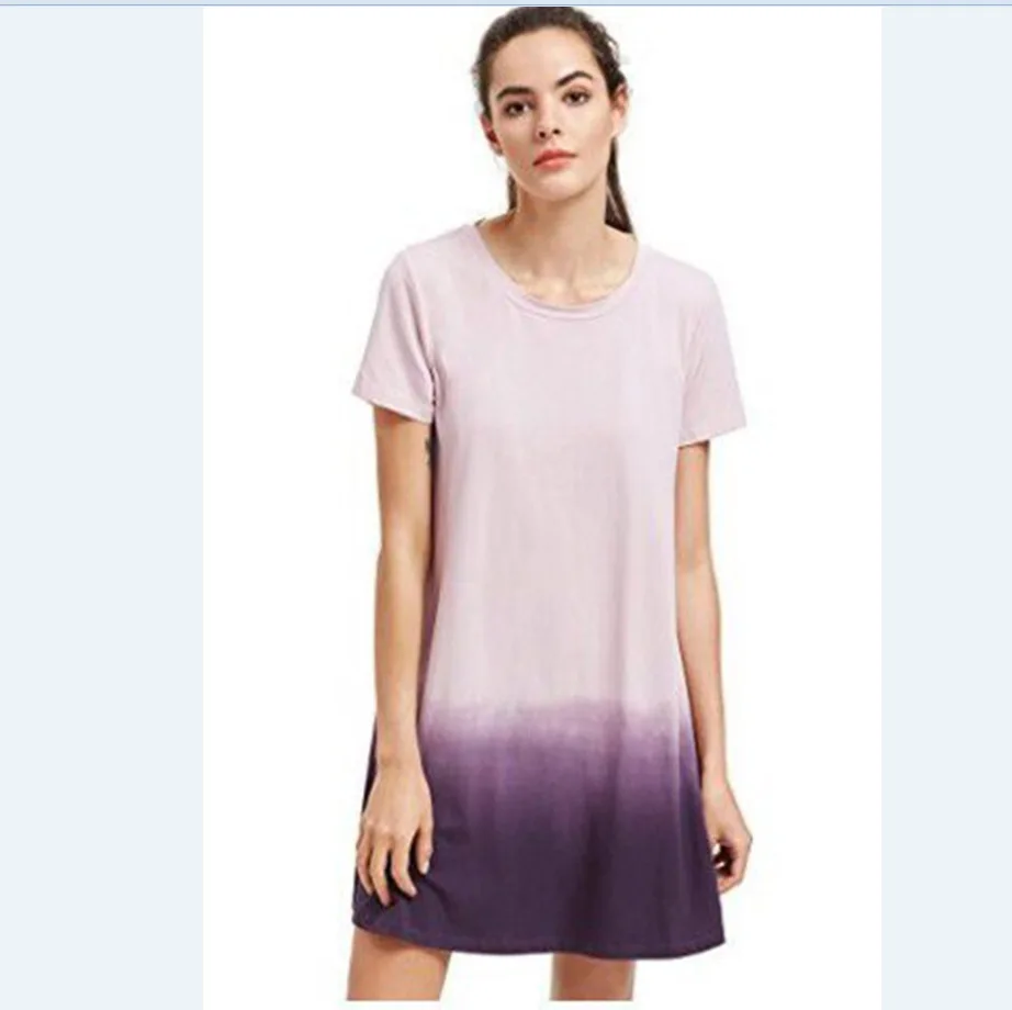 Женское платье с коротким рукавом OWLPRINCESS разноцветное градиентом 2019 | Женская