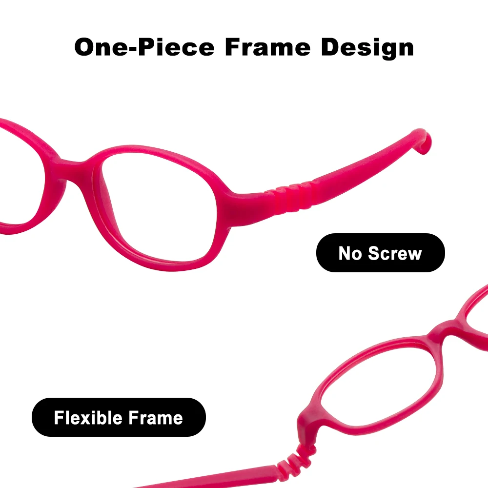 Детские очки размер оправы 41 цельные без шурупов с ремешком детские безопасные