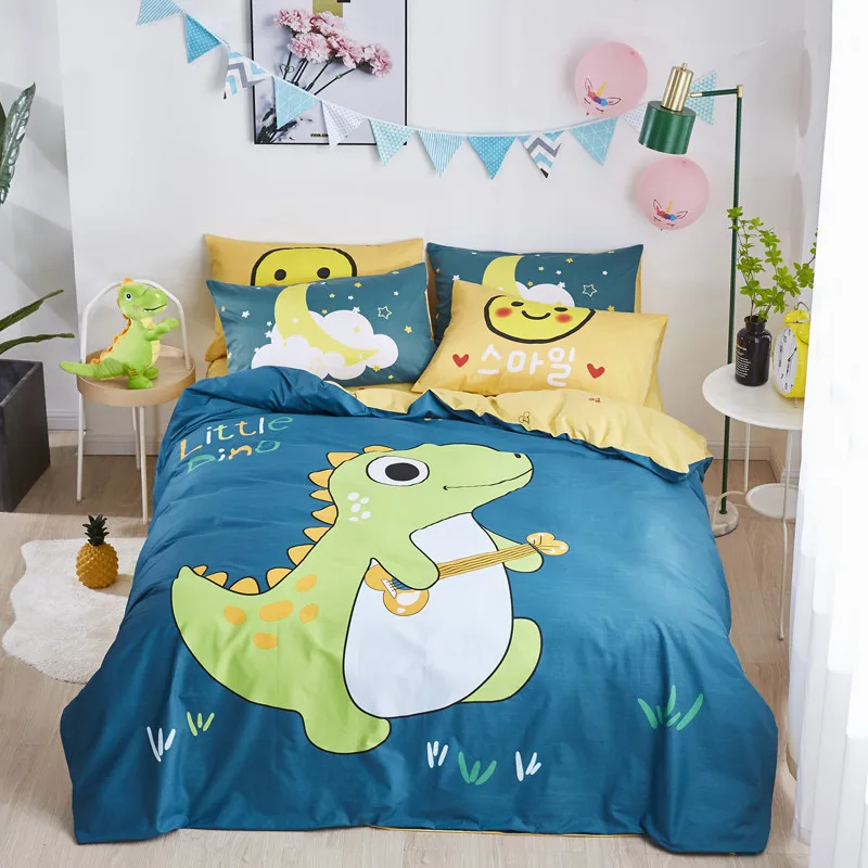 

Cartoon Cotton Four-piece Student Dormitory Single Double Bed Children's Cotton Three-piece Bedding